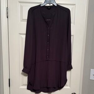 H&M charcoal Relaxed Tunic with Mandarin Collar